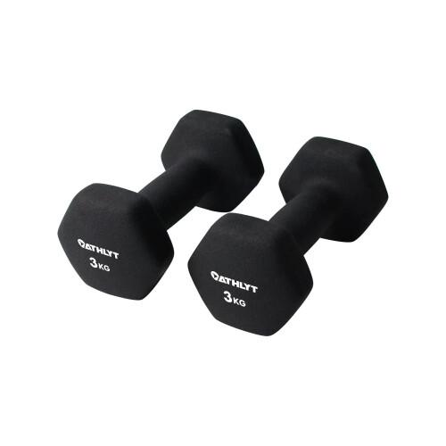 Athlyt - Neoprene Dumbbell Weights, 2 x 3kg 1
