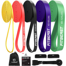 FitBeast Pull Up Bands Set, 5 Different Levels Resistance Band Pull Up for Calisthenics, CrossFit, Powerlifting, Muscle Toning, Yoga, Stretch Mobility