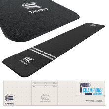 TARGET Darts World Champion Darts Mat Black and White | Dart Oche Mat with Soft Tip and Steel Tip Throw Line Distances | Non Slip Carpet Mats for Floo