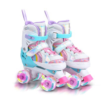 OLYSPM Roller skates kids Roller boots,8 Light up Wheels and 4 Sizes Adjustable,Quad skates with storage bag,Double-row Roller Skates for girls,boys a