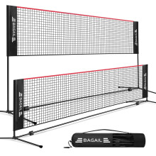 BAGAIL Badminton Net, Foldable Nylon Net, Hieght Adjustable Stand and Portable Carry Bag, Easy to Assemble or Disassemble, Ideal Recreational Sports N