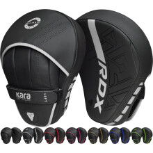 RDX Boxing Pads Curved Focus Mitts, Maya Hide Leather KARA Hook and jab Training Pads, Adjustable Strap Ventilated, MMA Muay Thai Kickboxing Coaching