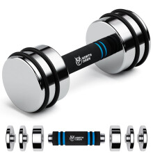 Northdeer Adjustable Dumbbell Ultracompact 15kg Single (7kg/10kg/12kg/15kg) Chrome Dumbbell with Foam Handle Home Gym Workout (1?15kg)