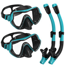 G2RISE SN02 Snorkel Set Adults - Scuba Mask Diving Goggles Dry Snorkeling Gear with Breath Easy Airflow Tech & Anti-fog Design?2PACK)