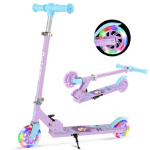 BELEEV V1 Scooter for Kids, 2 Wheels Folding Kick Scooter for Children Girl and Boys, 3 Adjustable Height, Flashing Light up Wheels, Lightweight Scoot