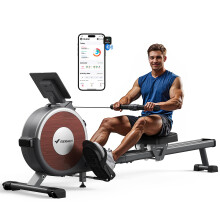 MERACH Magnetic Rowing Machine for Home Gym - 16-Level Quiet Resistance, Dual-Track Rails, 158 kg Capacity, App Compatible (Kinomap)