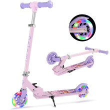 BELEEV V1 Scooter for Kids, 2 Wheels Folding Kick Scooter for Children Girl and Boys, 3 Adjustable Height, Flashing Light up Wheels, Lightweight Scoot