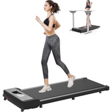 Under Desk Treadmill Walking Pad Portable Flat Slim Machine with Remote Control LCD Display for Home Office Gym Use, Installation Free (Black)
