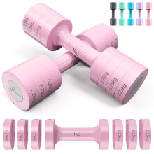 Sportneer Adjustable Dumbbells Set: Each 1kg/1.5kg/2kg/2.5kg (2kg-5kg per Pair), 4-in-1 Dumbbells Set Women, Weights for Women, Adjustable Dumbbell Pa