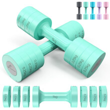 Sportneer Adjustable Dumbbells Set: Each 1kg/1.5kg/2kg/2.5kg (2kg-5kg per Pair), 4-in-1 Dumbbells Set Women, Weights for Women, Adjustable Dumbbell Pa