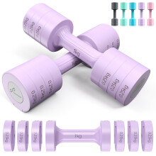 Sportneer Adjustable Dumbbells Set: Each 1kg/1.5kg/2kg/2.5kg (2kg-5kg per Pair), 4-in-1 Dumbbells Set Women, Weights for Women, Adjustable Dumbbell Pa