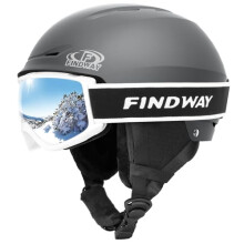 Findway Ski Helmet with Goggles Set, Adjustable Winter Sport Helmet with Protective Glasses for Adults Windproof Snow Gear for Men Women Youth