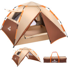 BETENST Camping Tent, Pop up Tent 3 Person Family Dome Tent Waterproof Windproof with 2 Mesh Doors, 2 Mesh Windows, Roof Skylights, 2 in 1 Double Laye