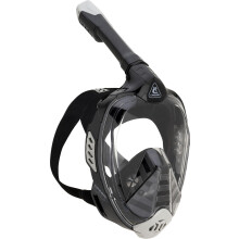 CRESSI Bali Full Face Mask Black/Grey L/XL - Unisex Integral Snorkel Mask, Anti Fog Clear Lens, 100% Silicone, Dry Snorkel with Float Valve, Action Ca
