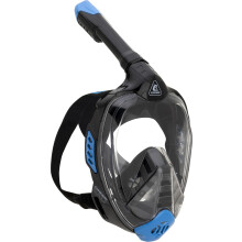 CRESSI Bali Full Face Mask Black/Blue S/M - Unisex Integral Snorkel Mask, Anti Fog Clear Lens, 100% Silicone, Dry Snorkel with Float Valve, Action Cam