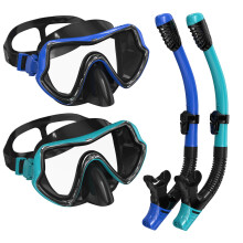 G2RISE SN02 Snorkel Set Adults - Scuba Mask Diving Goggles Dry Snorkeling Gear with Breath Easy Airflow Tech & Anti-fog Design?2PACK)