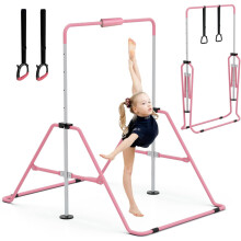 GYMMAGE Gymnastics Bars with Pad, Junior Training Kip Bar Gymnastics Equipment for Home Garden, Adjustable Height Gymnastic Folding Horizontal Bar wit