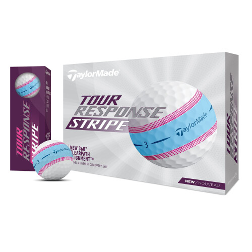 TaylorMade Golf Tour Response Stripe Ball Blue/Pink Dozen 2