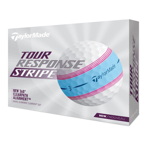 TaylorMade Golf Tour Response Stripe Ball Blue/Pink Dozen 1