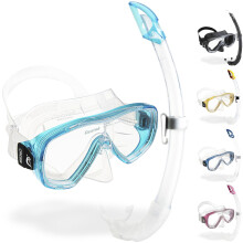 CRESSI Onda Combo Set Transparent/Aquamarine - Onda Mask + Snorkel Mexico, Transparent/Aquamarine, One Size, Unisex Adult