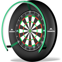 Mission Darts Torus 270 | Dart Board LED Lighting System with Easy Access to Dartboard Area for Unrestricted Play, Sand Blasted Black, Red, Blue, Gree