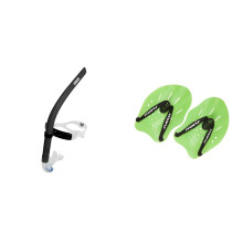Arena Unisex's Swim Snorkel III, Black, One & MARU Adult and Junior Swimming Hand Paddles, Equipment and Kit for Training aid in Pool, Build Strength,