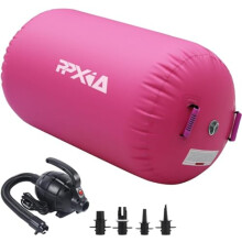 PPXIA Gymnastics Air Roller Air Barrel Inflatable Tumbling Mat, Tumble Track Backhandspring Mat Gymnastic Equipment with Pump for Yoga Training Cheerl