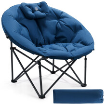 EVER ADVANCED XL Moon Chair for Adults 6cm Padded Garden Saucer Chair, Heavy Duty Camping Foldable Folding with High Back, Super Wide Round Seats, sup