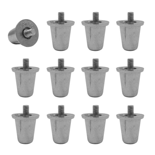 55 Sport Aluminium Replacement Rugby Studs - 100 Pack (21mm) - Silver