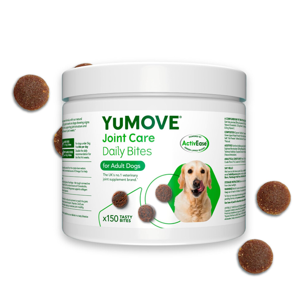 New Yumove Joint Supplement For Dogs, Daily Bites For Joint Care, Essential Dog Hip And Joint Aid For Stiff Dogs Aged To 8 Years, 150 Chews Size 6