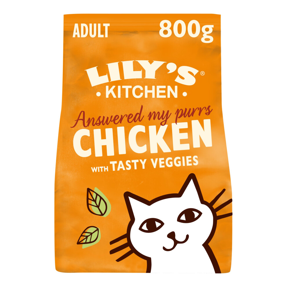Lily's Kitchen Made With Natural Ingredients Adult Dry Cat Food Bag Chicken With Veggies -Free Recipe 4 X 800G Grain