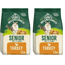 James Wellbeloved Senior Turkey 1.5 kg Bag, Hypoallergenic Dry Cat Food (Pack of 2)