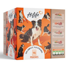 HiLife Adult Wet Dog Food, Mixed Chicken Recipes in Broth and In Jelly Selection, Complete Dog Food Pouches, Grain Free & 100% Natural ingredients, Ch