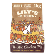 Lily?s Kitchen Made with Natural Ingredients Adult Dry Dog Food Chicken Pie with Ancient Grains 1kg bag pack of 4