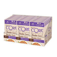 Wellness CORE Tender Cuts, 24 x 85g, Turkey & Duck, Wet Cat Food Pouches, Tender Pieces in Sauce, All-Natural, Grain-Free, High Meat Content, Protein-