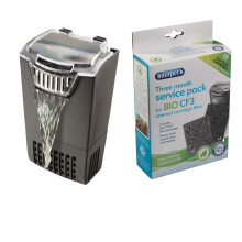 Interpet Internal Aquarium Fish Tank Cartridge Filter, CF3, Cleans Water, for Coldwater & Tropical Aquariums 111-160 Litres & 3 Month Service Pack for