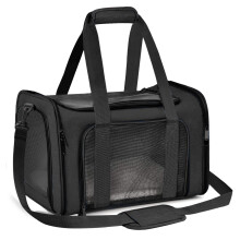 Qlfyuu Portable Pet Carrier, Soft Sided Cat Carrier Medium Small Airline Approved, Foldable Bunny Puppy Carrier up to 15lbs, Cat Bag Carrier for Trave
