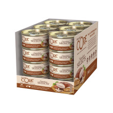 Wellness CORE Signature Selects, 24 x 79g, Shredded Chicken & Turkey, Wet Cat Food, Tasty Shreds in Sauce, All-Natural, Grain-Free, High Meat Content,