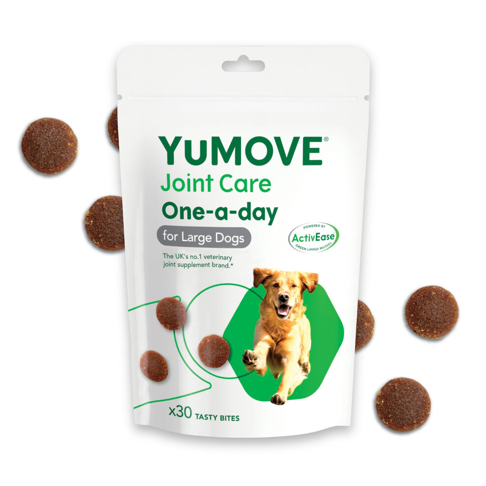 YuMOVE Joint Supplement for Dogs, ONE-A-DAY for Joint Care, Essential Dog Hip and Joint Aid for Stiff Large Dogs with Glucosamine, Chondroitin, Green