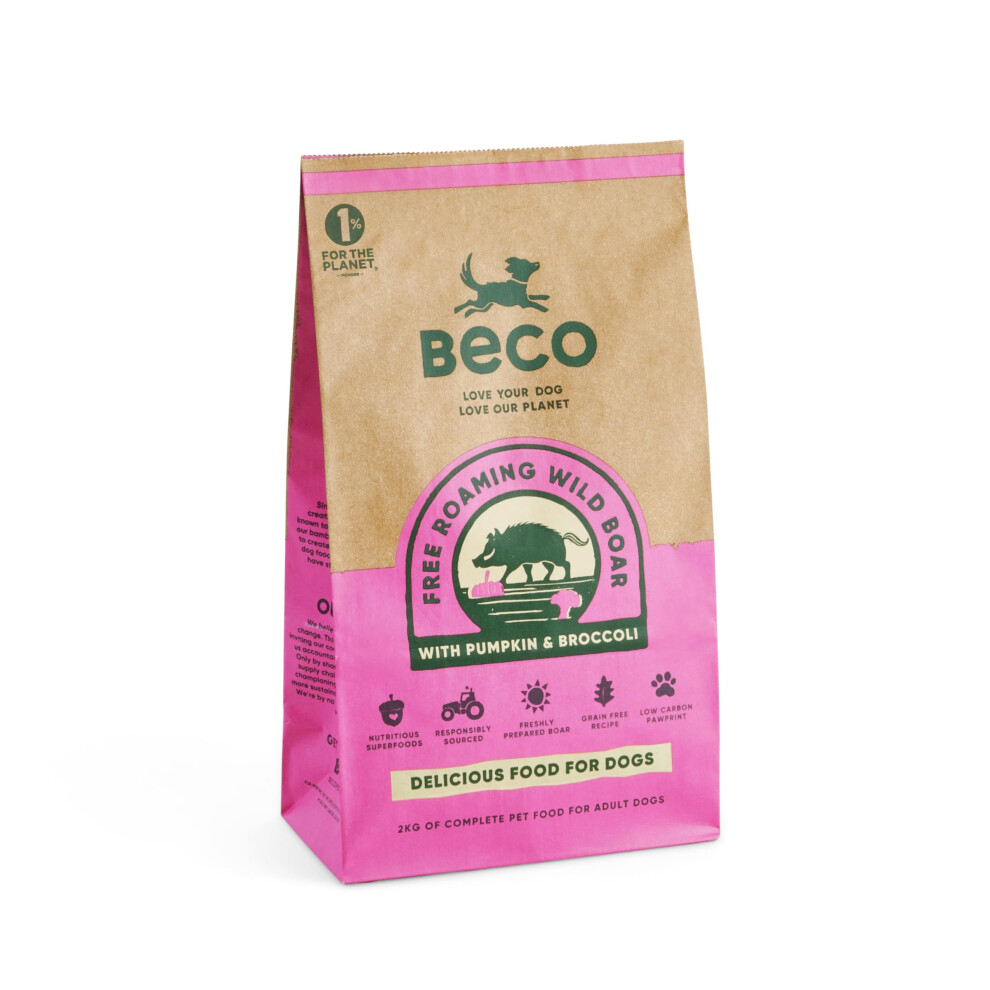 Beco Wild Boar With Broccoli And Pumpkin - 12Kg - Natural & Free Complete Dry Dog Food, Packaging May Vary Grain