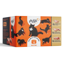 HiLife Adult Wet Cat Food Tins, Mixed Chicken Recipes in Sauce, Complete Tinned Cat Food, 100% Natural & Grain Free, Chicken Breast / Chicken with Bee