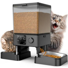 oneisall 5L Automatic Cat Feeder with Timer for 2 Cats, Knob Model Automatic Feeders for Cats Dogs, Dry Food Cat Food Dispenser Auto 10s Voice Recordi