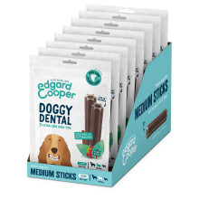 Edgard Cooper Treats Dental Stick, Medium - Mint and Strawberry - (8 x 7 stick pack), Natural Dog Chew Sticks, Dental Hygiene, One per Day, Low Calori