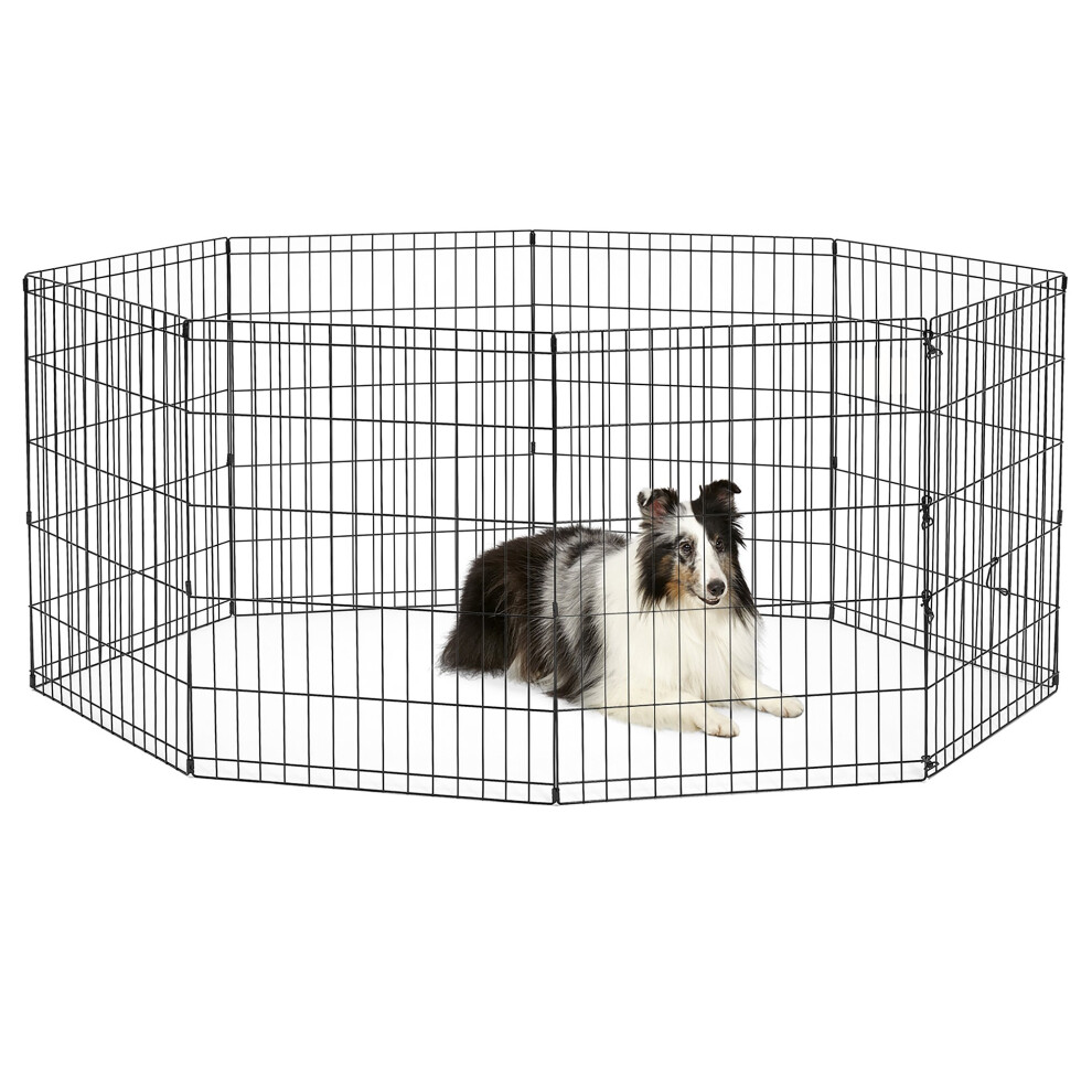 New World Dog Exercise Pen & Playpen without a Door; 60.96 cm by 76.2 cm; Black E-Coated; B552-30
