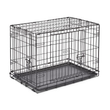 New World Newly Enhanced Double Door 76.2 cm (30-Inch) Dog Crate for Small Dog Breeds; Includes Leak-Proof Pan, Floor Protecting Feet, & New Patented