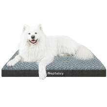 Nepfaivy Dog Bed Extra Large - Waterproof Orthopedic Dog Bed and Memory Foam Mattress for XXL Dog Cage, Large Human Size Flat Dog Bed with Removable a