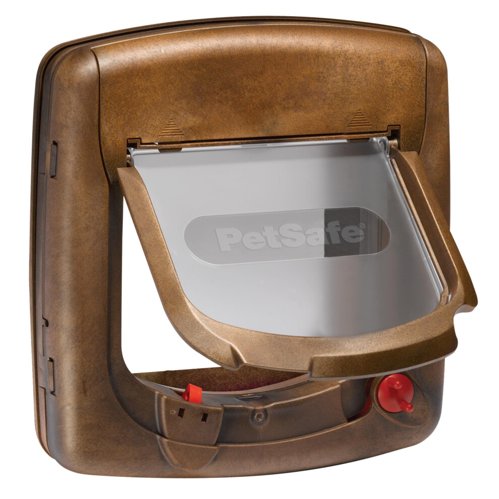 PetSafe Staywell, Deluxe Magnetic Cat Flap, Selective Entry, 4 Way Locking - (Brown/Woodgrain)