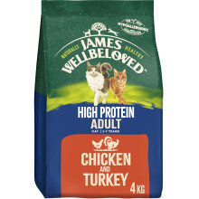 James Wellbeloved Adult High Protein Chicken and Turkey 4 kg Bag, Hypoallergenic Dry Cat Food