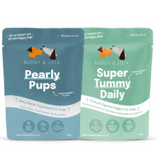 Buddy & Lola Probiotic and Dental Bundle for Dogs - High CFU Count, Plant-Based Dog Probiotics for Gut Health - Dog Probiotic Powder with Prebiotics f