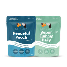 Buddy & Lola Probiotic and Calming Bundle for Dogs - High CFU Count, Plant-Based Dog Probiotics for Gut Health - Dog Probiotic Powder with Prebiotics
